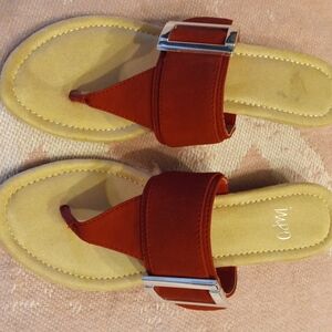 Impo Red and Tan Thong Sandals